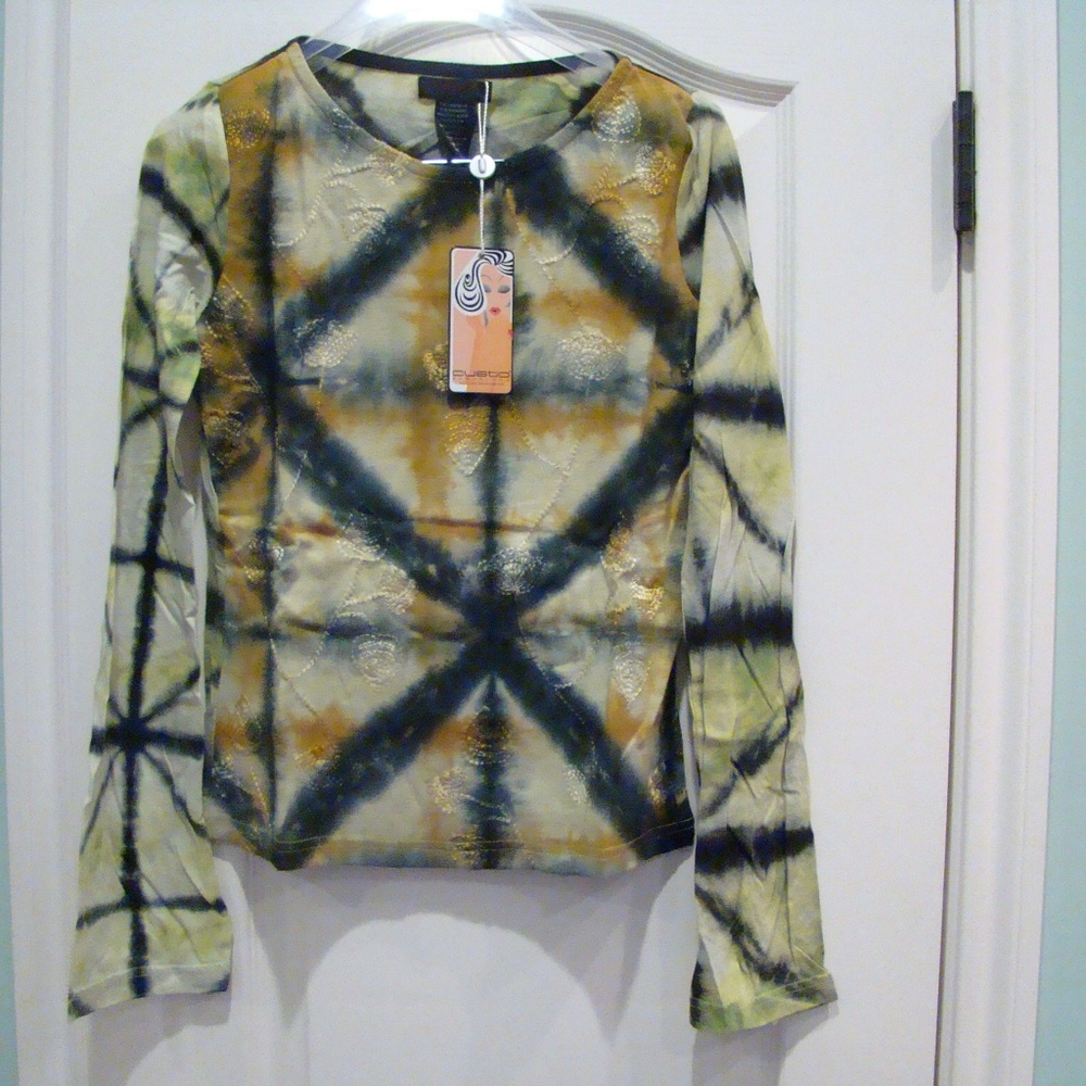 CUSTO Barcelona Long Sleeved Top EIRE TYE BLACK